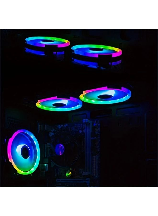 AuyiHomu 6+1 محور مروحة كمبيوتر شخصي RGB أسود ورق إيجابي مع جهاز تحكم عن بعد - Image 5